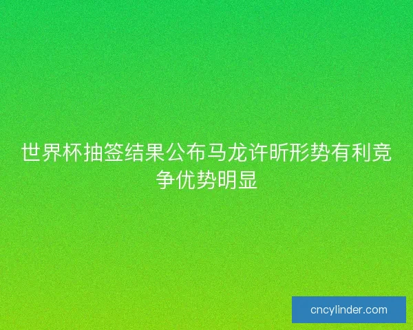 世界杯抽签结果公布马龙许昕形势有利竞争优势明显