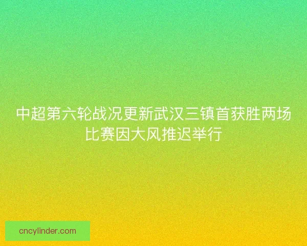 中超第六轮战况更新武汉三镇首获胜两场比赛因大风推迟举行