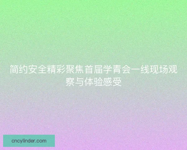 简约安全精彩聚焦首届学青会一线现场观察与体验感受