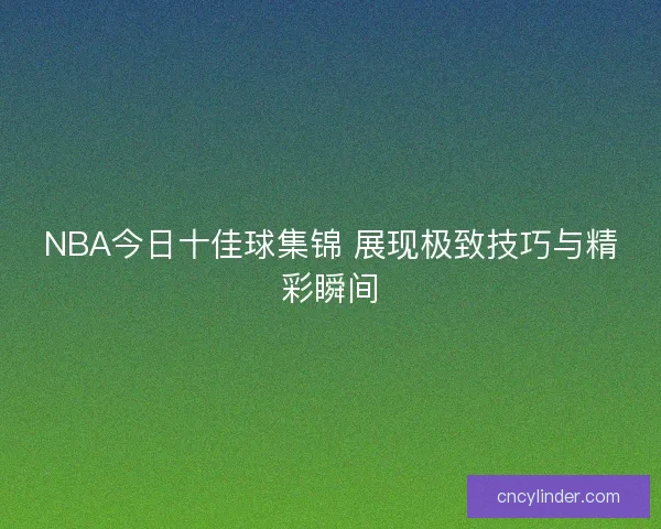 NBA今日十佳球集锦 展现极致技巧与精彩瞬间 NBA今日十佳球集锦 展现极致技巧与精彩瞬间